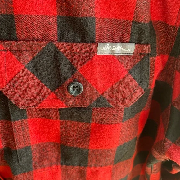 Eddie Bauer Buffalo Plaid Flannel Shirt Size Large - Picture 5 of 5